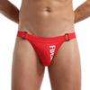 Men's Low Rise Sexy Thong Underwear Solid Color Lettered T-back Butt Lifting Temptation Double Thongs Panties for Men