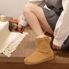 thick-soled snow boots for women's new winter non-slip velvet one-pedal cotton shoes for children