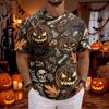 Men's Short Sleeve Halloween Printed T-Shirt for Festive Party
