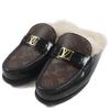 Sandals LV Logo Monogram Fur Mules Brown Monogram Canvas Mens 7 Used