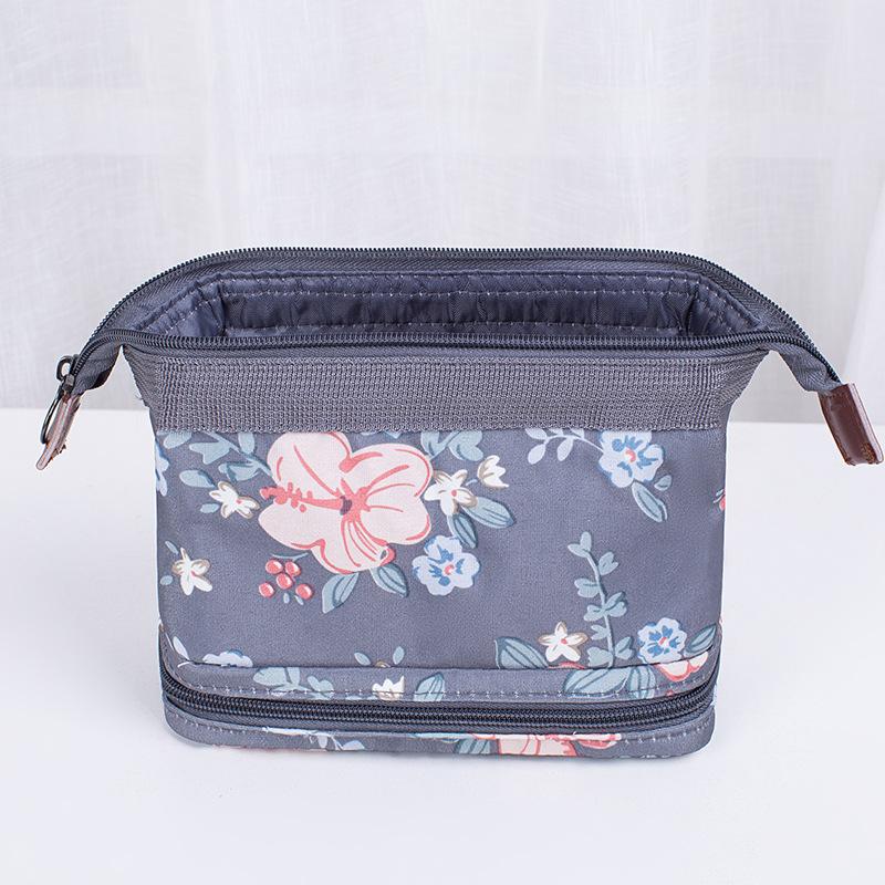 2Pcs Multifunctional Cosmetic Storage Bag Printed Zipper Wash Bag