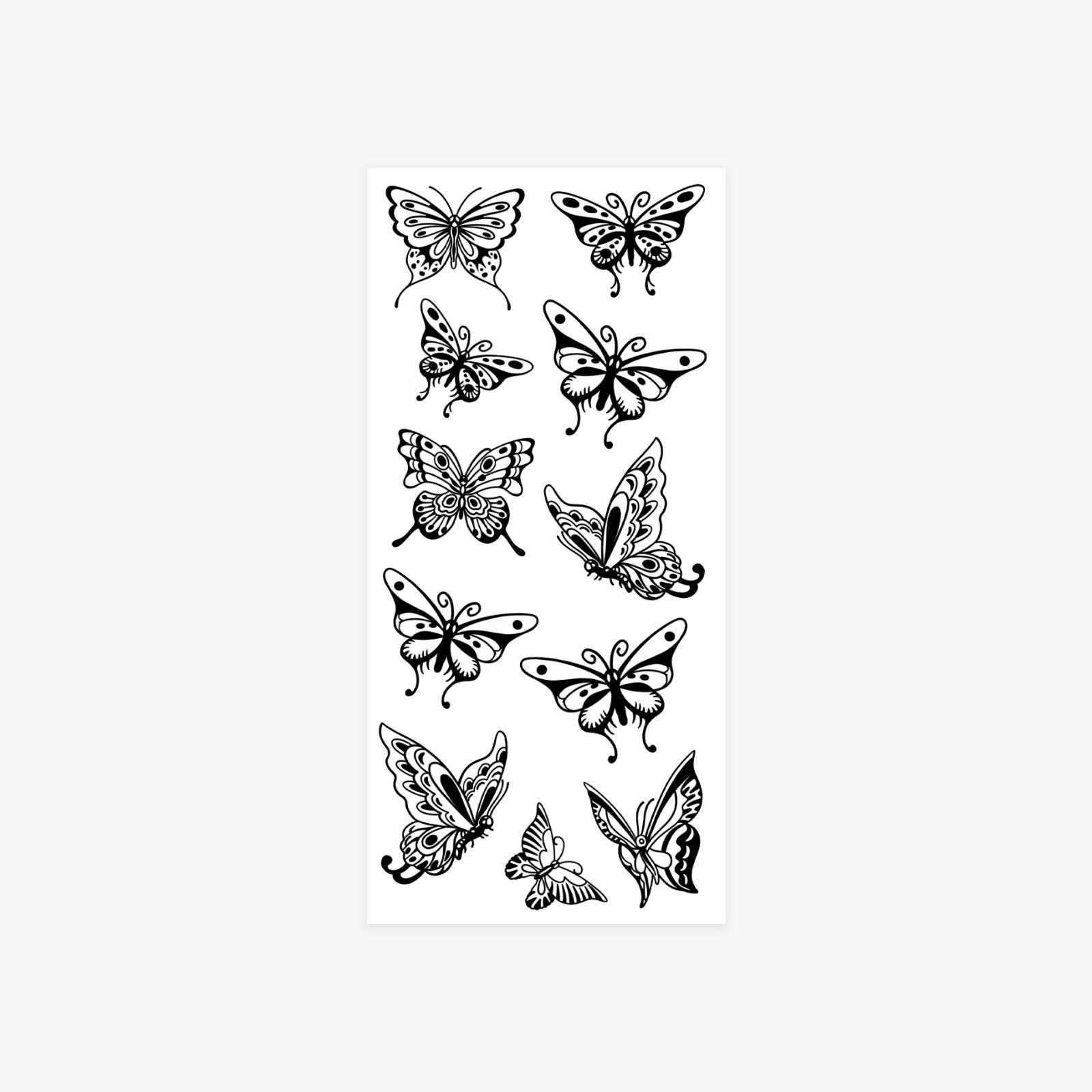 

Butterfly Tattoo Sticker Ins High Value Waterproof Long-Lasting Waist Belly Sexy Babes Temporary Tattoo Sticker 9*19