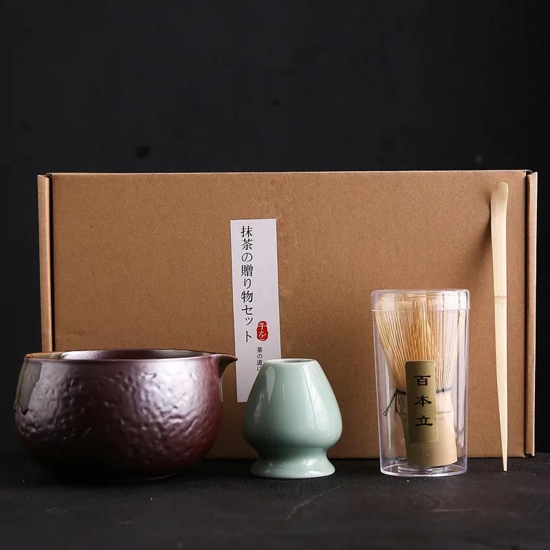 Japanese Matcha Tea Set Bamboo Tea Brush Ceramic Tea Bowl Composition Chinese Traditional Handmade Tea Tools Holiday Gifts