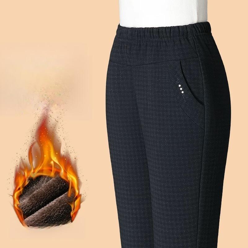 

Women s Pants Loose Large-sized Fleece and Thickened Casual Trousers Are Worn Over Straight-leg Pants 5XL