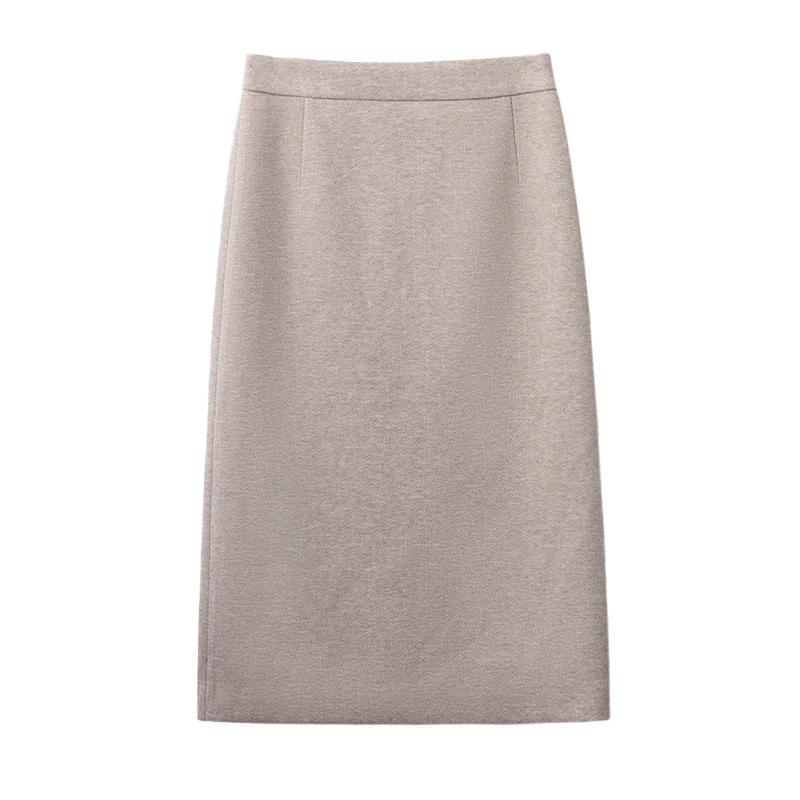 Woolen High-Waist A-line Midi Skirt for Women - Spring/Autumn 2025 Collection