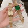 Cacaxi Vintage Square Watch Ladies Fashion Green Diamond Watch