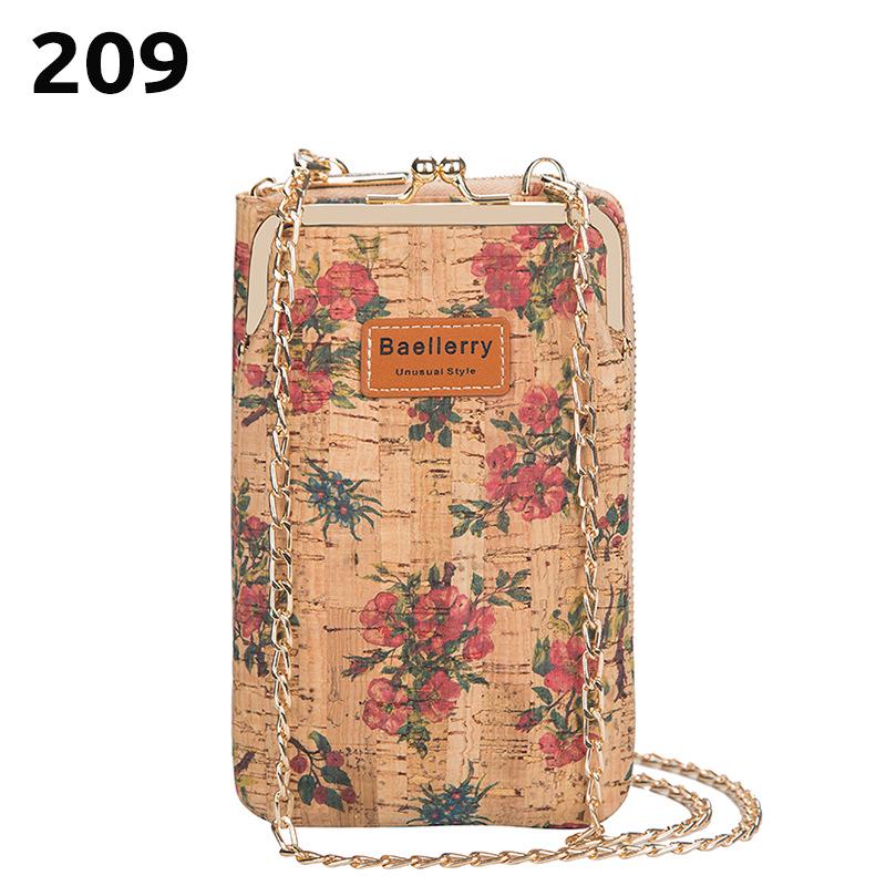 Baellerry Women's Large Capacity Crossbody Wallet - Fashion Wood Grain, Multi-Card Slot, Phone Bag, Korean Style