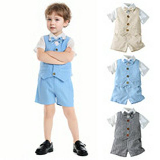 Summer British Style Toddler Performance Suit for Boys - Children's Formal Overalls Set