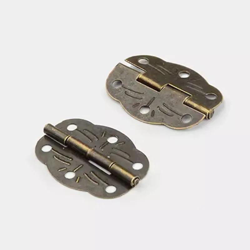 6pcs Mini Door Hinges Bronze Cabinet Drawer Hinges Decoration Jewellery Box Decorate Hinge For Furniture Hardware 30x22mm