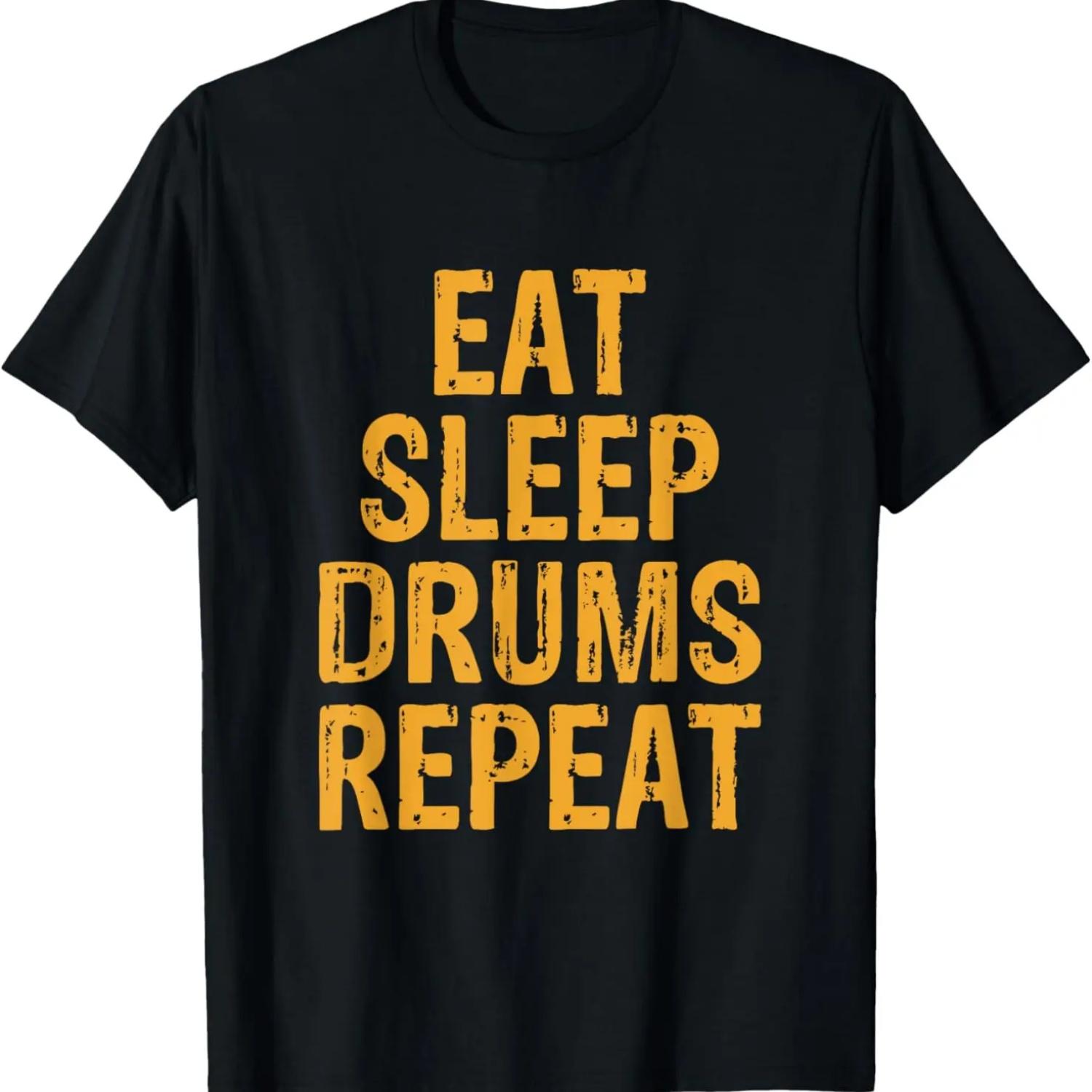 Drummer Funny Slogan Drums T-Shirt (2) S чёрный
