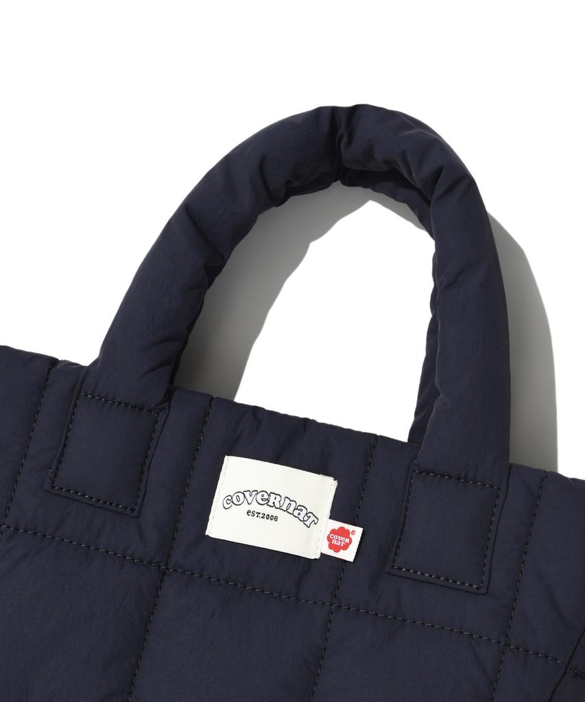 Covernat Woman Clover Heart Quilted Mini Tote Bag Navy