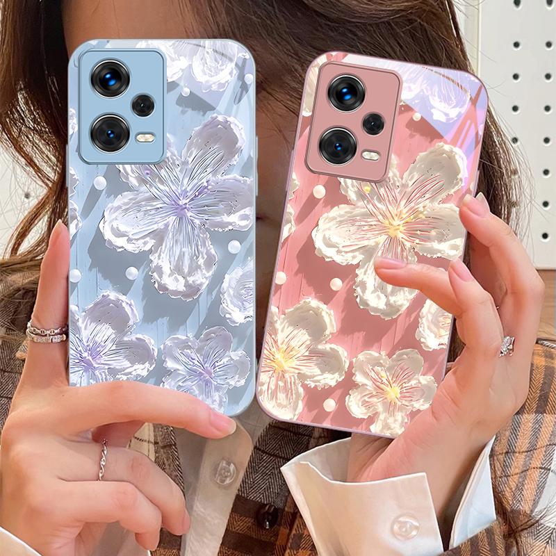 Oil painting of sunflowers For Xiaomi 14 Ultra 13 Lite Redmi Note 13 11 Pro 12 Plus Poco X6 3 Pro F4 6 GT Tempered Phone Case