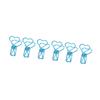 100pcs Binder Clips Cute Cartoon Heart Shape Metal Hollowed Long Tail Clips Paper Clamps Office Supplies Blue