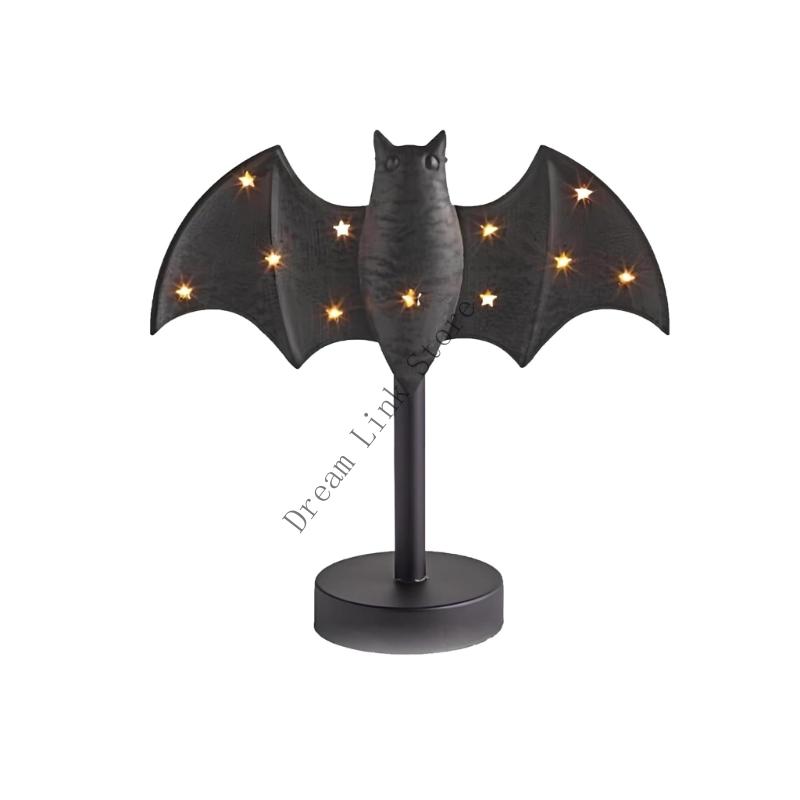 

Gothic Bat LED Flashing Holder Lights Halloween Decoration with Mysterious Ambiance for Fireplace Desk Shelf
