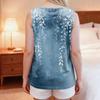 Women Post Shoulder Surgery Shirt Sleeveless Floral Print Top One Shoulder Snap Button Opening Medical Recovery Blouse