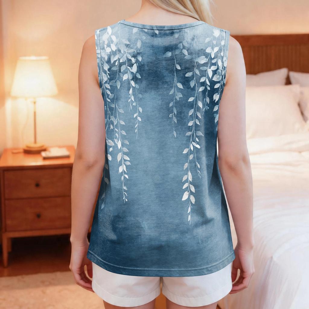 Women Post Shoulder Surgery Shirt Sleeveless Floral Print Top One Shoulder Snap Button Opening Medical Recovery Blouse