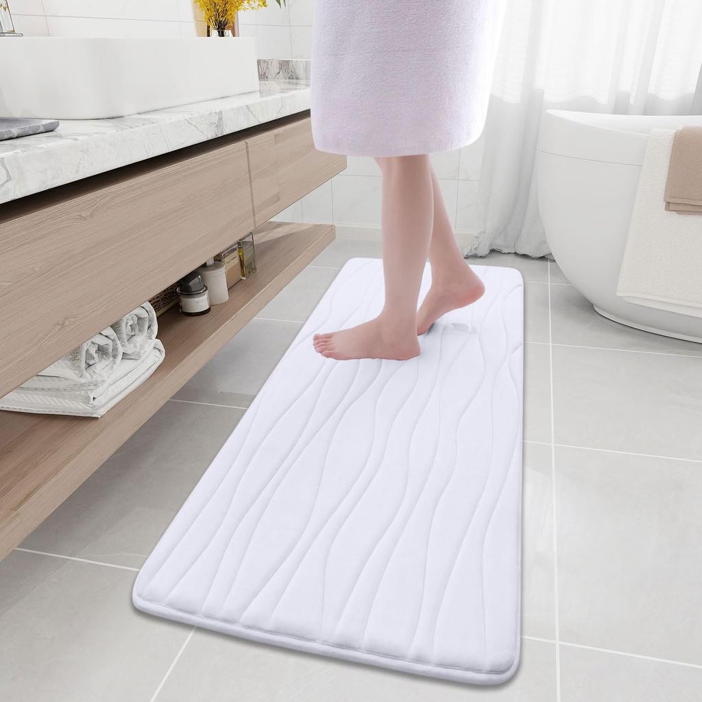 Olanly Memory Foam Mats For Bathroom Highly Absorbent Non-slip Bath Rugs Super Soft Comfort Carpet Machine Washable Shower Mats