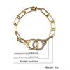 Unisex Hip Hop Punk Geometric Chain Bracelet Micro Pave Gold Plated Jewelry
