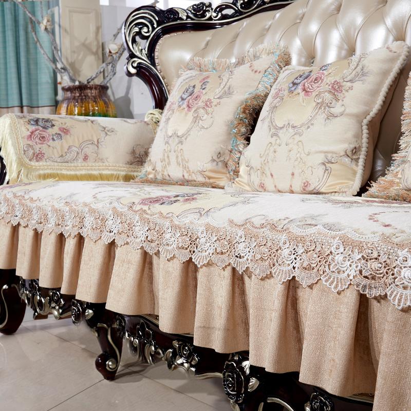 Европейский чехол для дивана, роскошный шенилл, четыре сезона, универсальная подушка для дивана, гостиная, противоскользящий чехол, подлокотник, полотенце, домашний декор