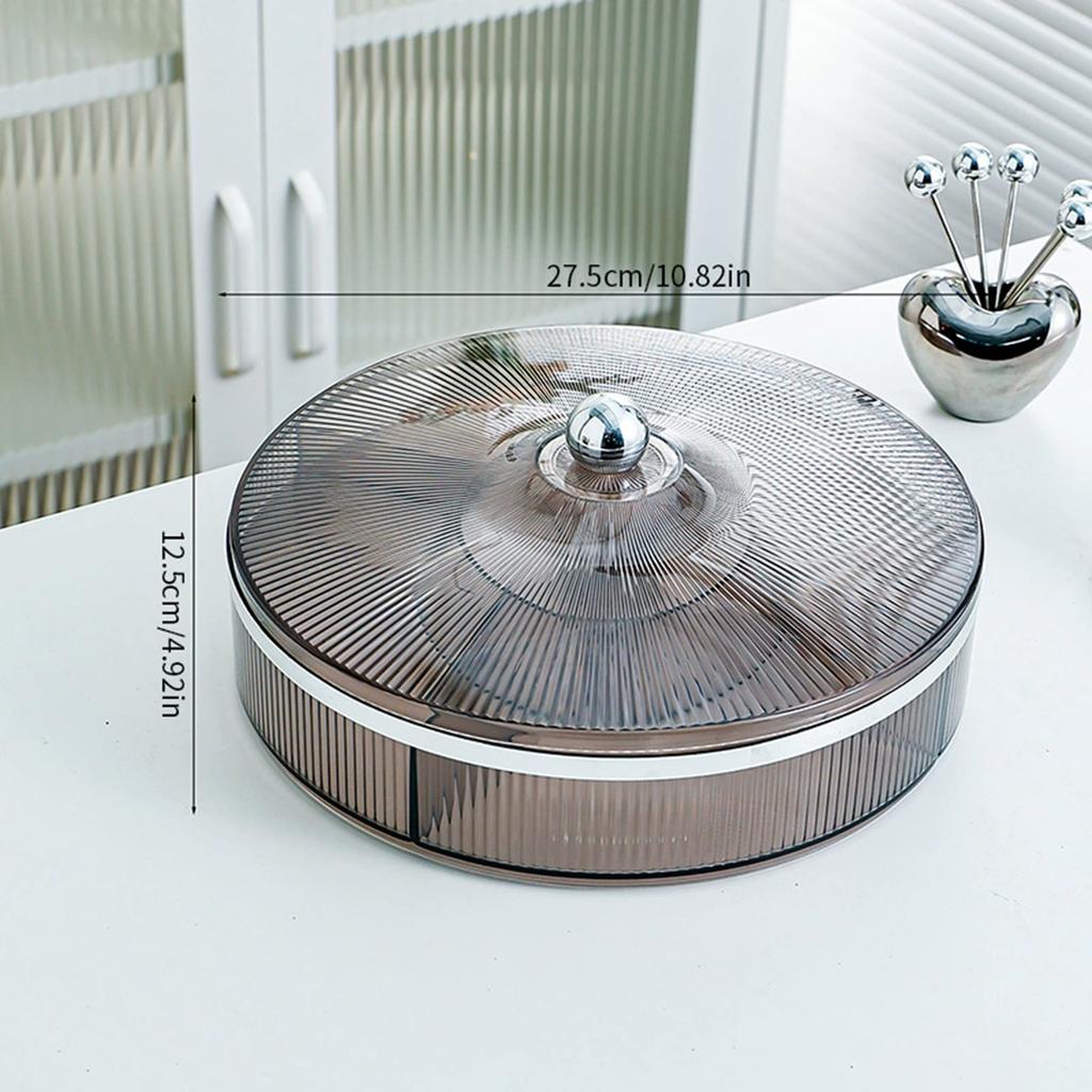 Premium Covered Nut Platter With Compartment Design For Snacks And Fruits Storage