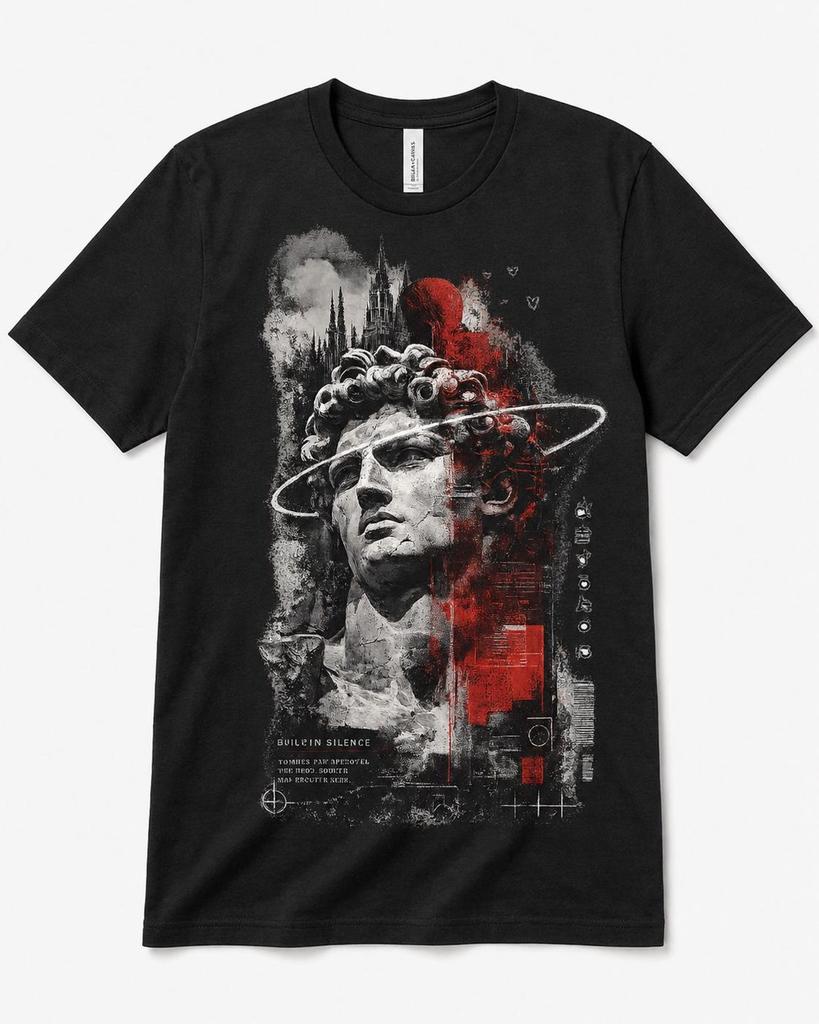 Greek Statue Halo T-Shirt, Dark Academia Collage Graphic Tee, Gothic Sculpture Art Shirt
