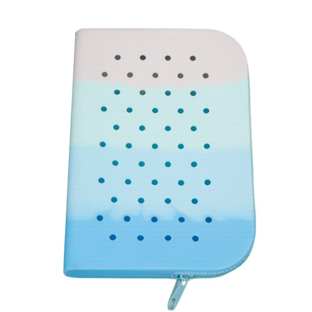 Breathable Holes Silicone Pencil Case Zipper Large Capacity Stationery Storage Bag Portable Waterproof Makeup Organizer Cosmetic