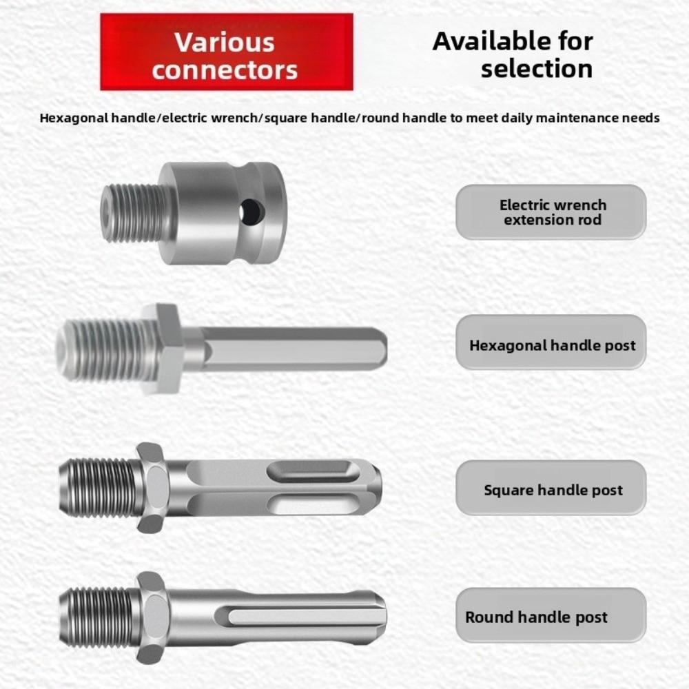 Square Handle Drill Bit Adapter Portable Garden Digging Tool for Electric Drill