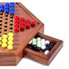 Colorful Wooden Chinese Checkers Set with Drawer 72 Marbles, Up To 6 Players, Classic Strategy Game for All Ages,Perfect for Family Gatherings Parties