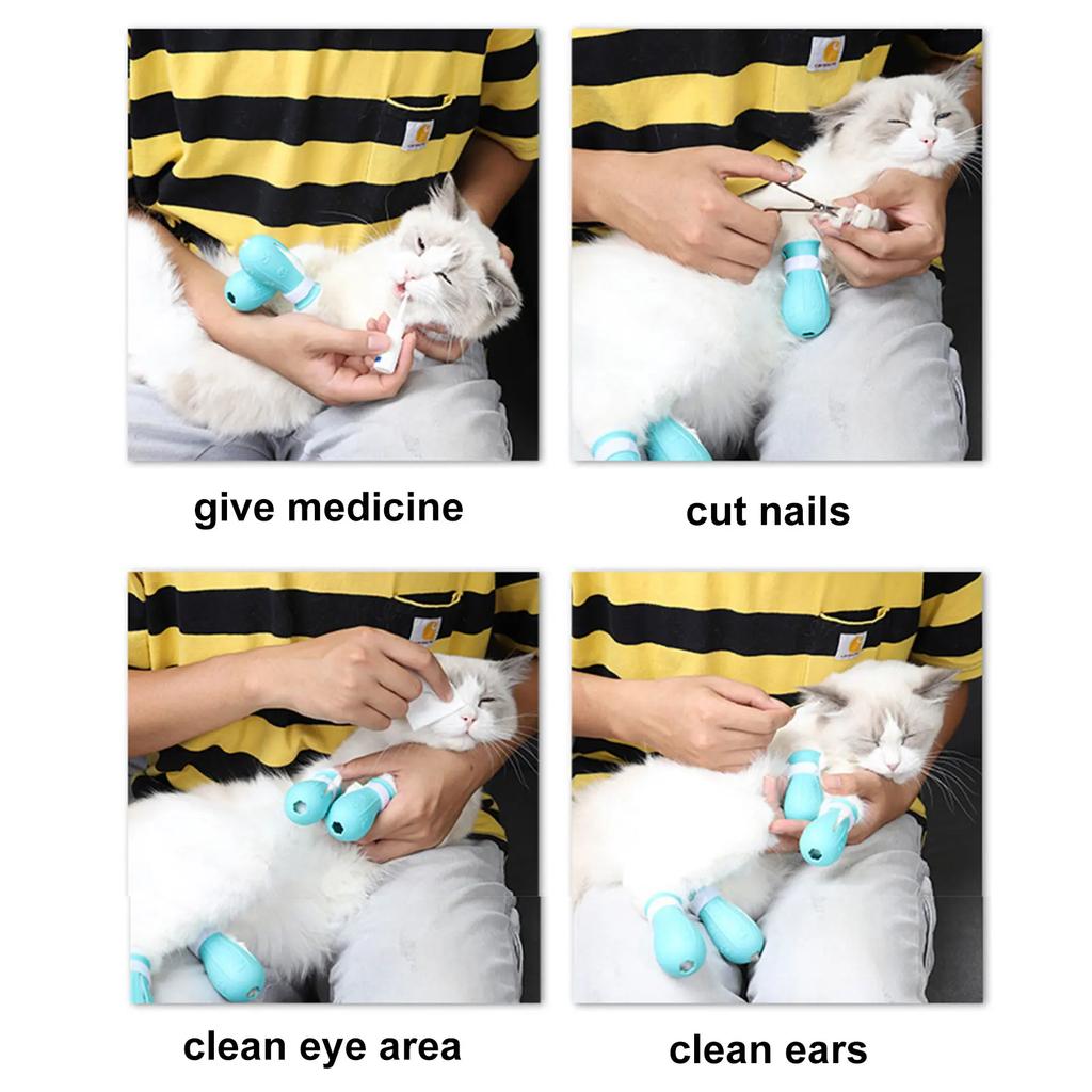 Anti-scratch Cat Paw Covers Adjustable Cat Foot Covers for Bathing Pet Products Accessories Cat Washing Bags Pet Foot Covers