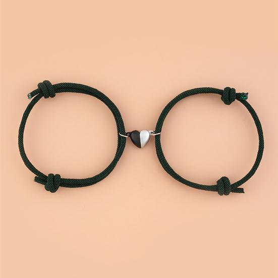 2Pcs Anti-rust Multi-color Fashion Nice-looking Exquisite Magnetic Heart Couple Hand Chain Lover Bracelet