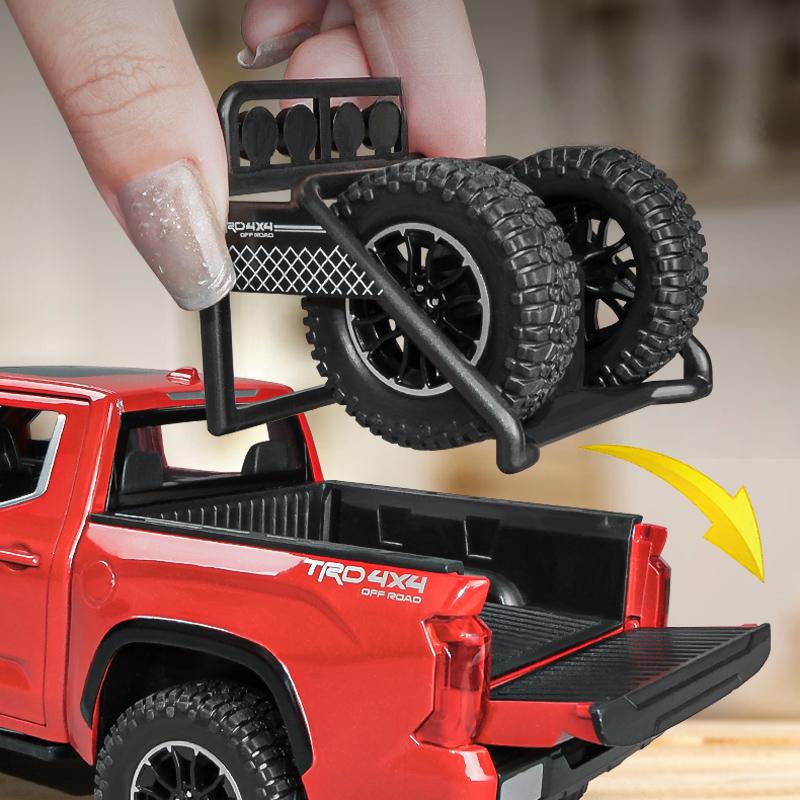 2024 New Simulation 1:24 Scale Toyota TRD Pro Off Road Car Model Metal Diecast Pickup Truck Toys Vehicles for Kids Boys Sound and Light