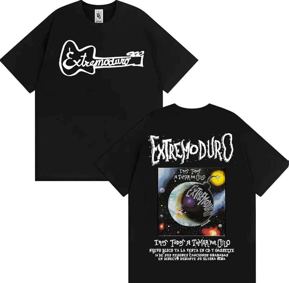 Rock Band EXTREMODURO Tour 2025 Cover Tshirt Mens Fashionable Retro Short Sleeved Oversized Soft Top