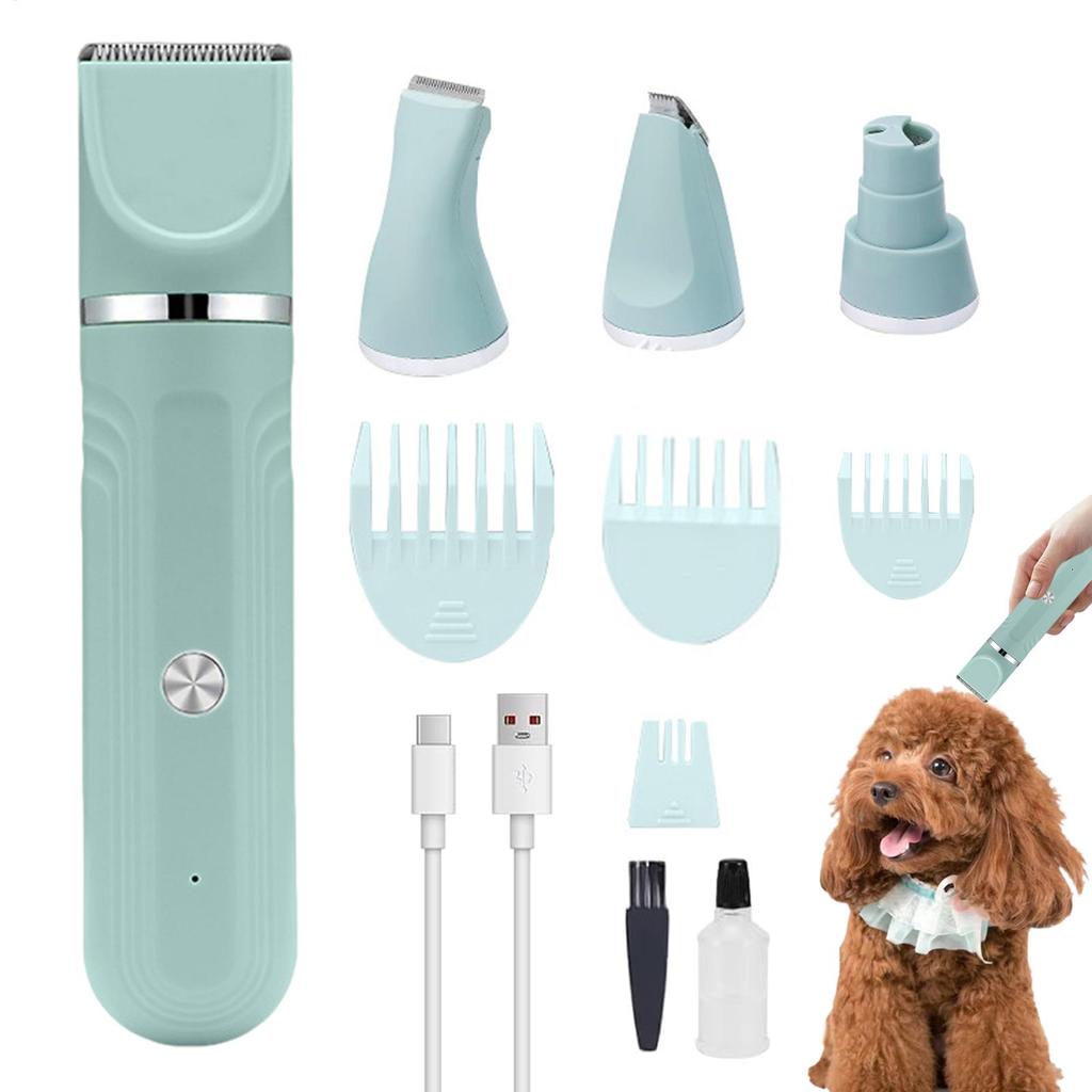 Dog Clippers for Grooming 4-in-1 Dog Grooming Clippers Rechargeable Professional Adjustable Tool Shears Scissors for Indoor Home