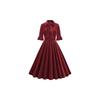 European and American clothes, dresses, short sleeves, new bows, retro elegant medium and long skirts