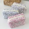 Fashion Storage Organizer Floral Puffy Quilted Makeup Bag Makeup Accessory Cosmetic Pouch Toiletry Handbag Flower Printed