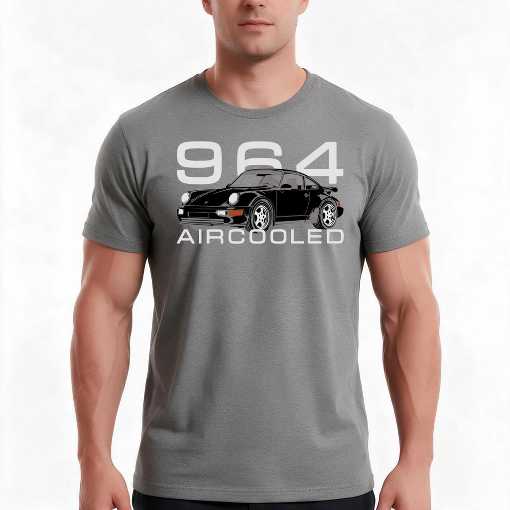 964 Aircooled Tshirt Summer Casual Cotton Tee Oversized Streetwear Tops Vintage Graphic Print Loose Fit Short Sleeve