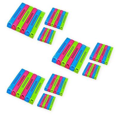 RSINC Different Size Plastic Food Snack Bag Pouch Clip Sealer,Multicolour-18 PCS JL166762565032