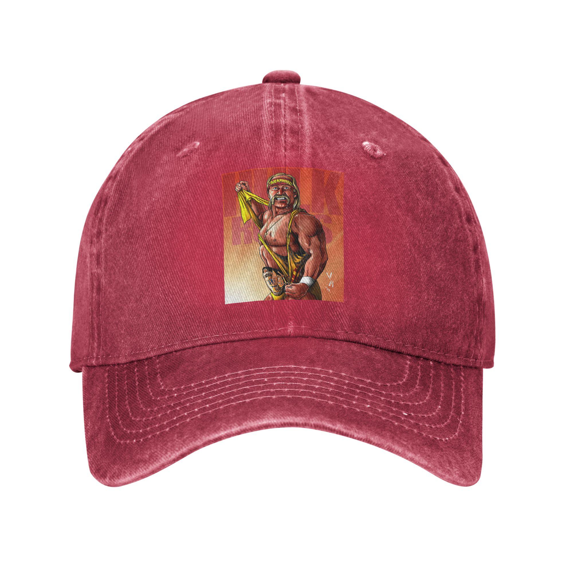 

Hulk Hogan Hulkamania Denim Baseball Caps Snapback Baseball Hats Breathable Casquette Outdoor for Men s And Women s One Size