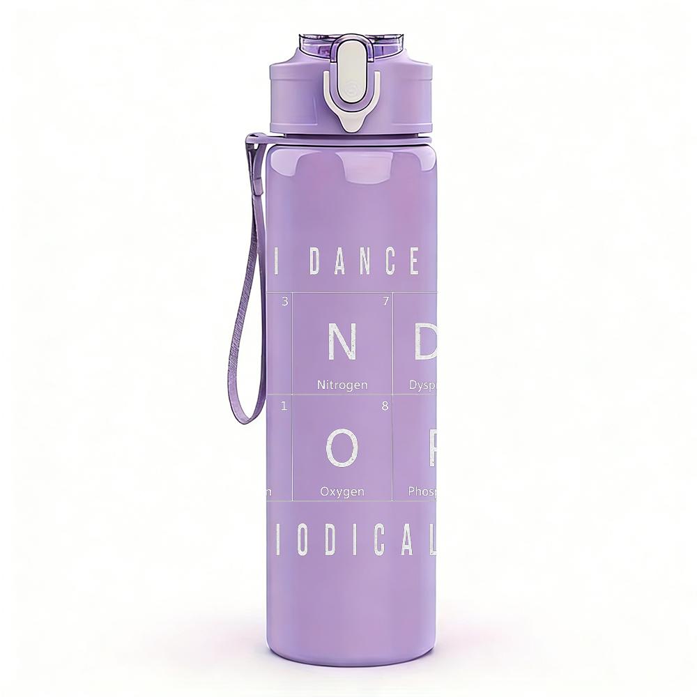 1PC Land hop faded manuscript print 750ml colorful plastic sports water bottle leakproof pop up lid with straw for outdoor work home use