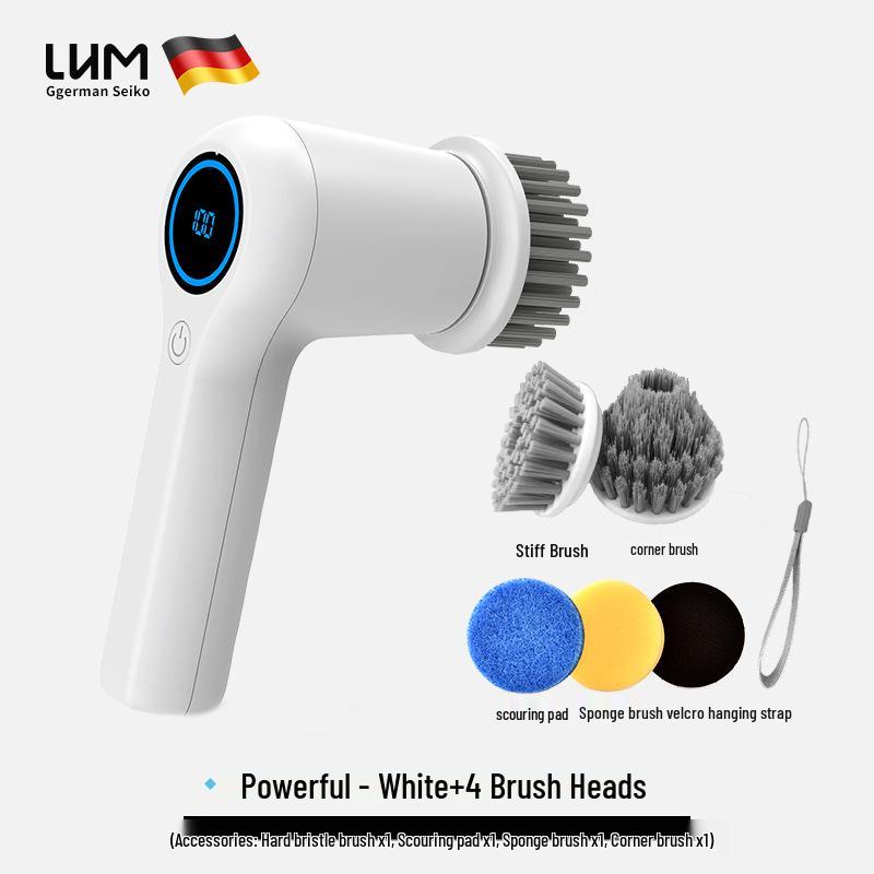 German Brand Multifunctional Wireless Electric Cleaning Brush for Kitchen & Bathroom - Powerful Handheld Dishwashing & Pot Scrubbing Tool