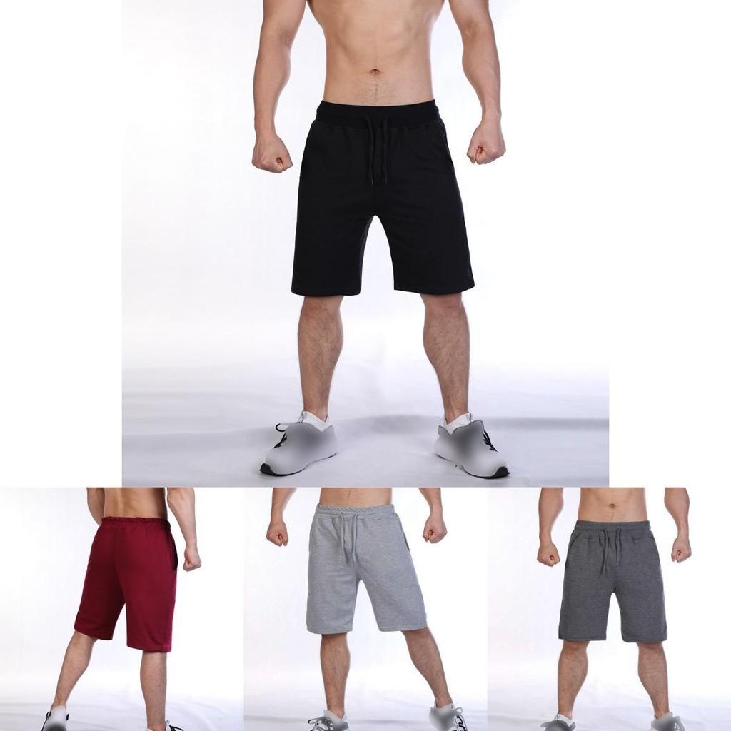 Mens Plain Elasticated Gym Shorts Comfy Sports Jogging Trousers S-3xl Black