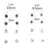 24TE 200 Sets Sew-on Snap Buttons Metal Snap Fastener Buttons Press Button for Sewing