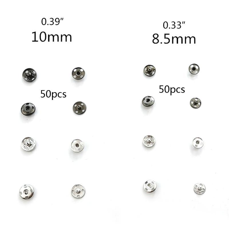 24TE 200 Sets Sew-on Snap Buttons Metal Snap Fastener Buttons Press Button for Sewing