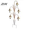 Outdoor Space Decor Bluebell Flower Metal Wind Chime Stake, Iron Garden with Ground Weatherproof Terrace Ornaments Rustic Bell, Yard Lawn Patio