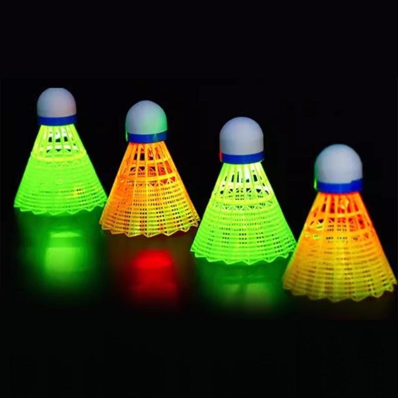 4Pcs Nylon LED Badminton Shuttlecocks Badminton Indoor Outdoor Sport Training Badminton for Ball Training Game Tool Kits