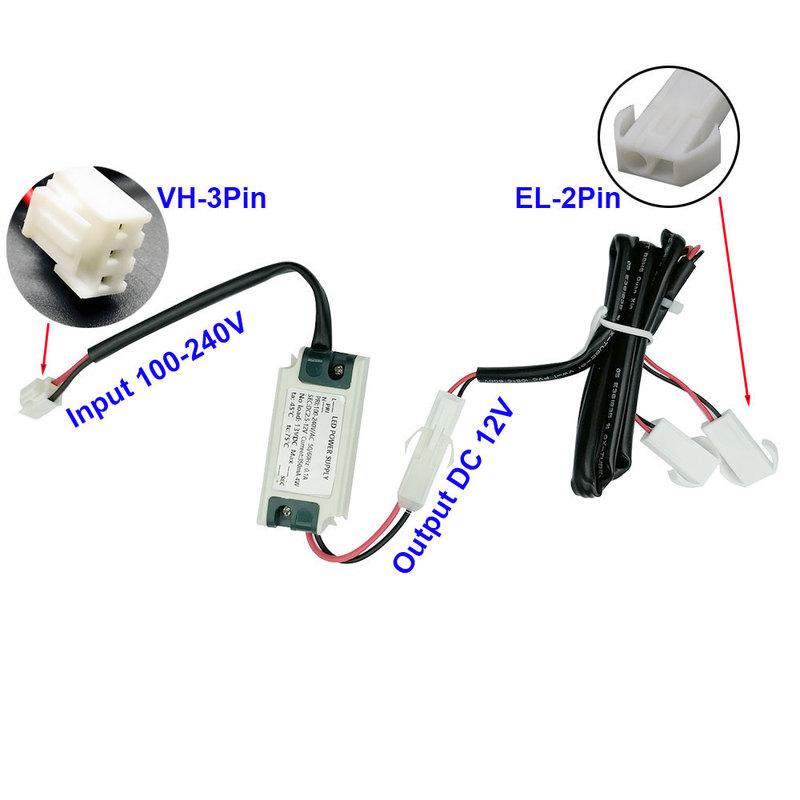 1-Set 2x 68mm Range Hood Light Bulb 1x 100-240V LED Driver 2x Cables Smoke Extractor Light for 2 1/2in Hole White 6000K