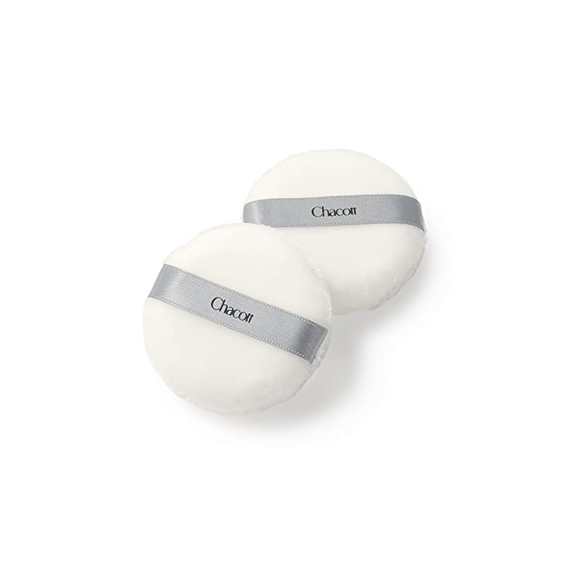 Chacott Powder Puff (2 Pieces) - Developed by a Velvet Weaving Factory. Approx. 6cm Diameter, Approx. 1.5cm Thickness. Classic Puff.