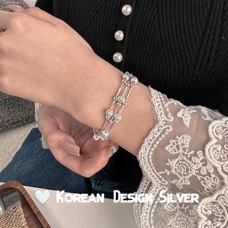 925 Sterling Silver Rotating Bead Bracelet - Elegant & Fashionable Gift for Women