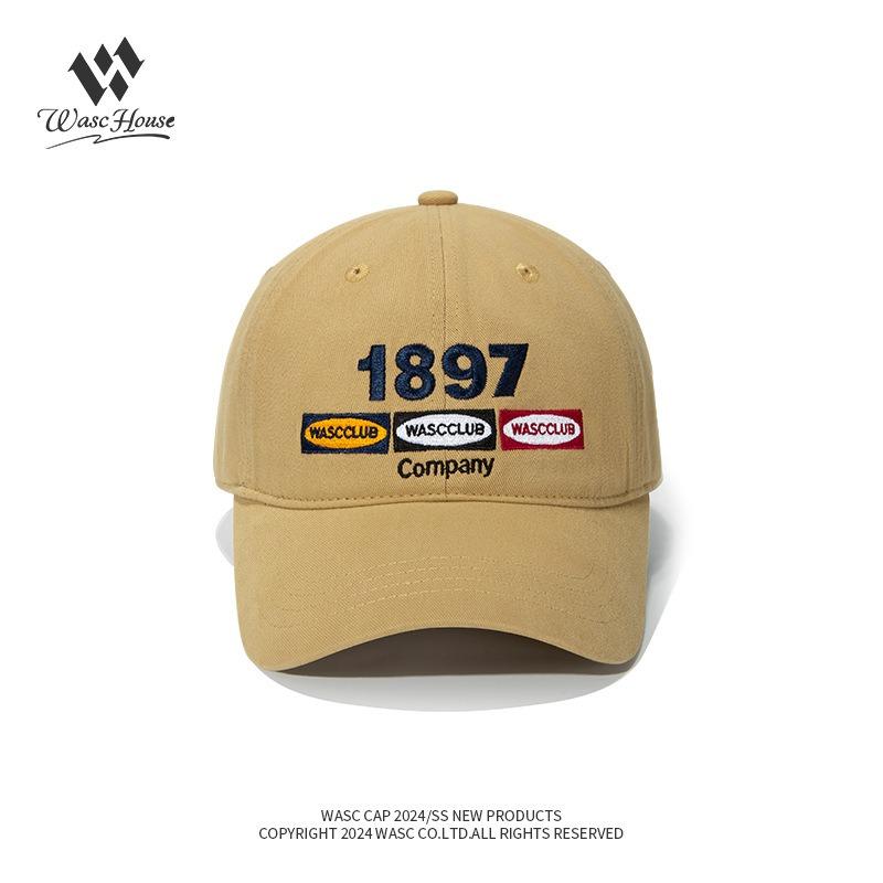 Vintage washed cotton embroidery letter baseball hat men's and women's wide-brimmed sun hat showing face small cap tide