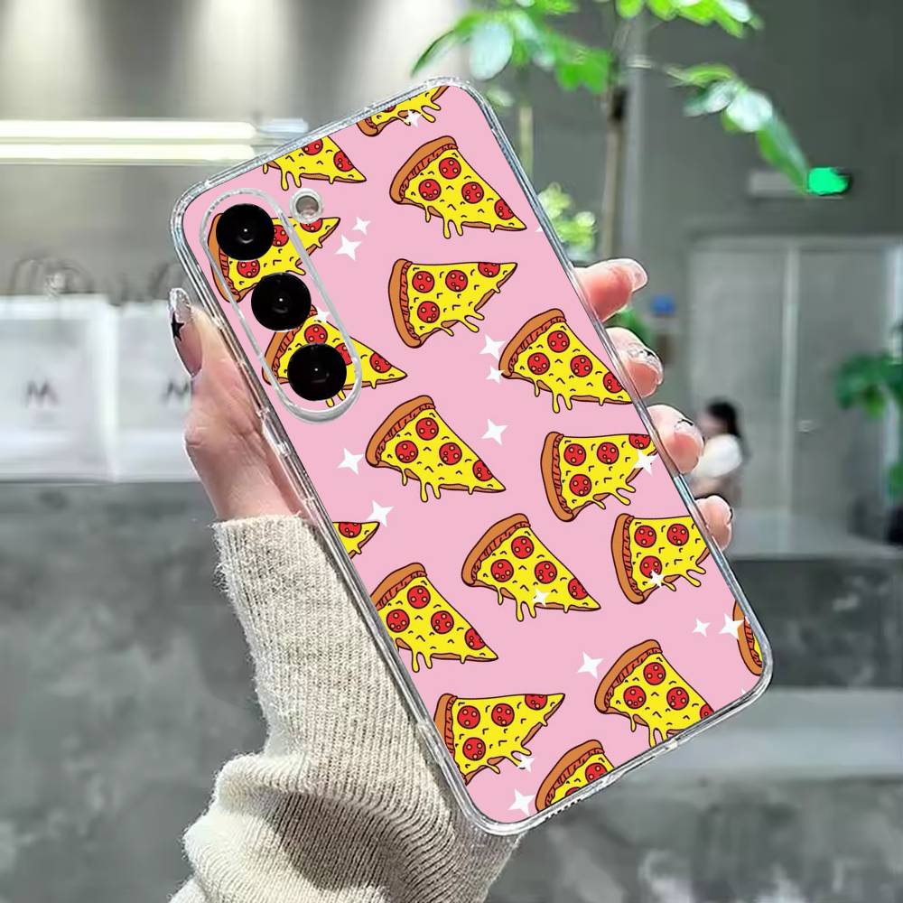 delicious cartoon pizza Phone Case For Samsung Galaxy A91,80,73,72 ,71,53,52,32 ,31,22,21s,20,Transparent Case